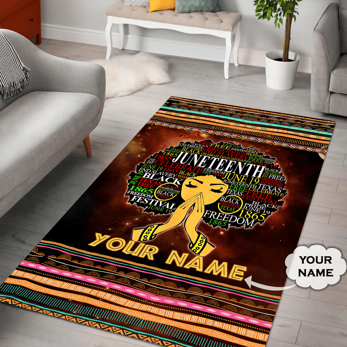 Africa Women Area Rug Ver4 LT20 - Wonder Print Shop