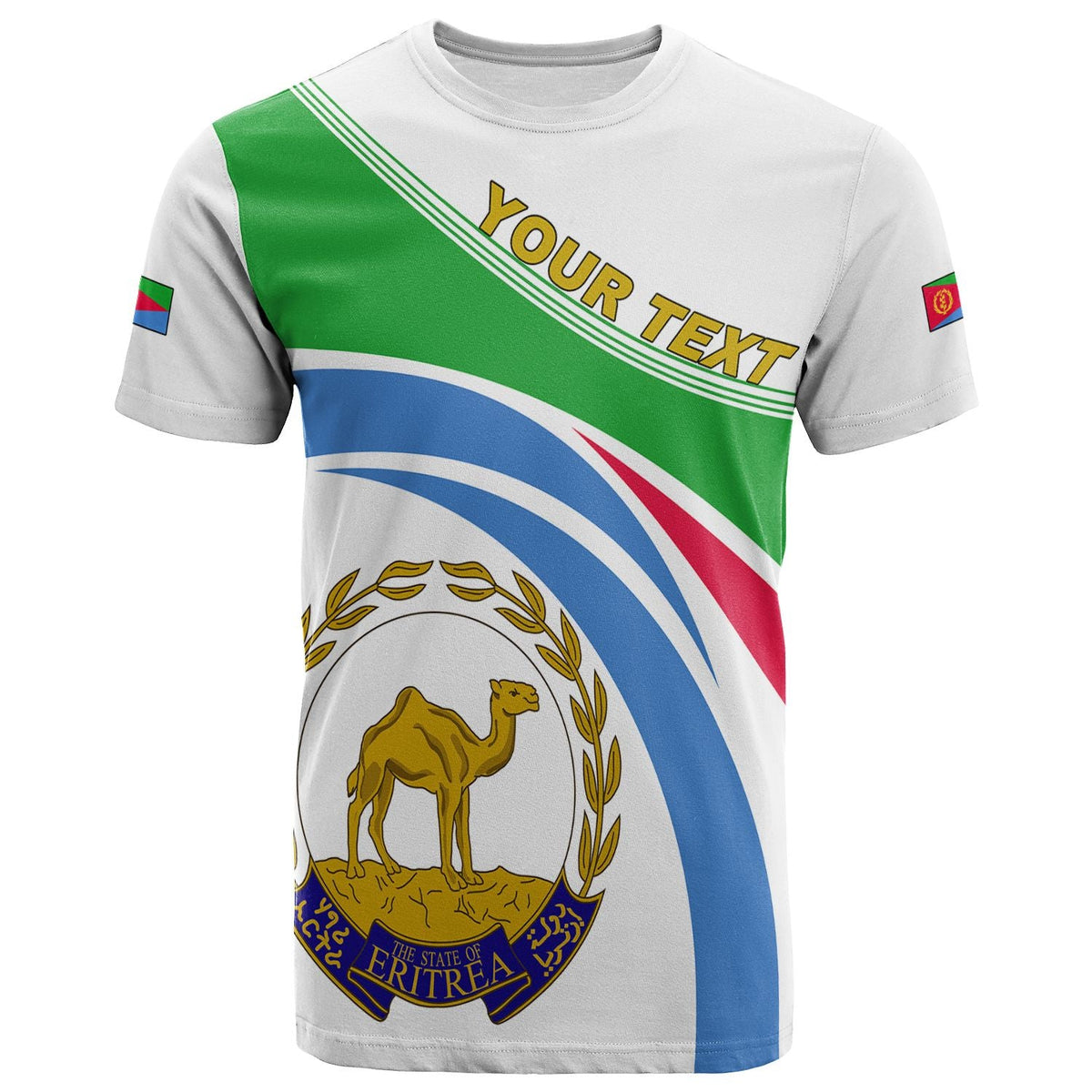 Custom Eritrea Map And Coat Of Arms T Shirt LT13 - Wonder Print Shop