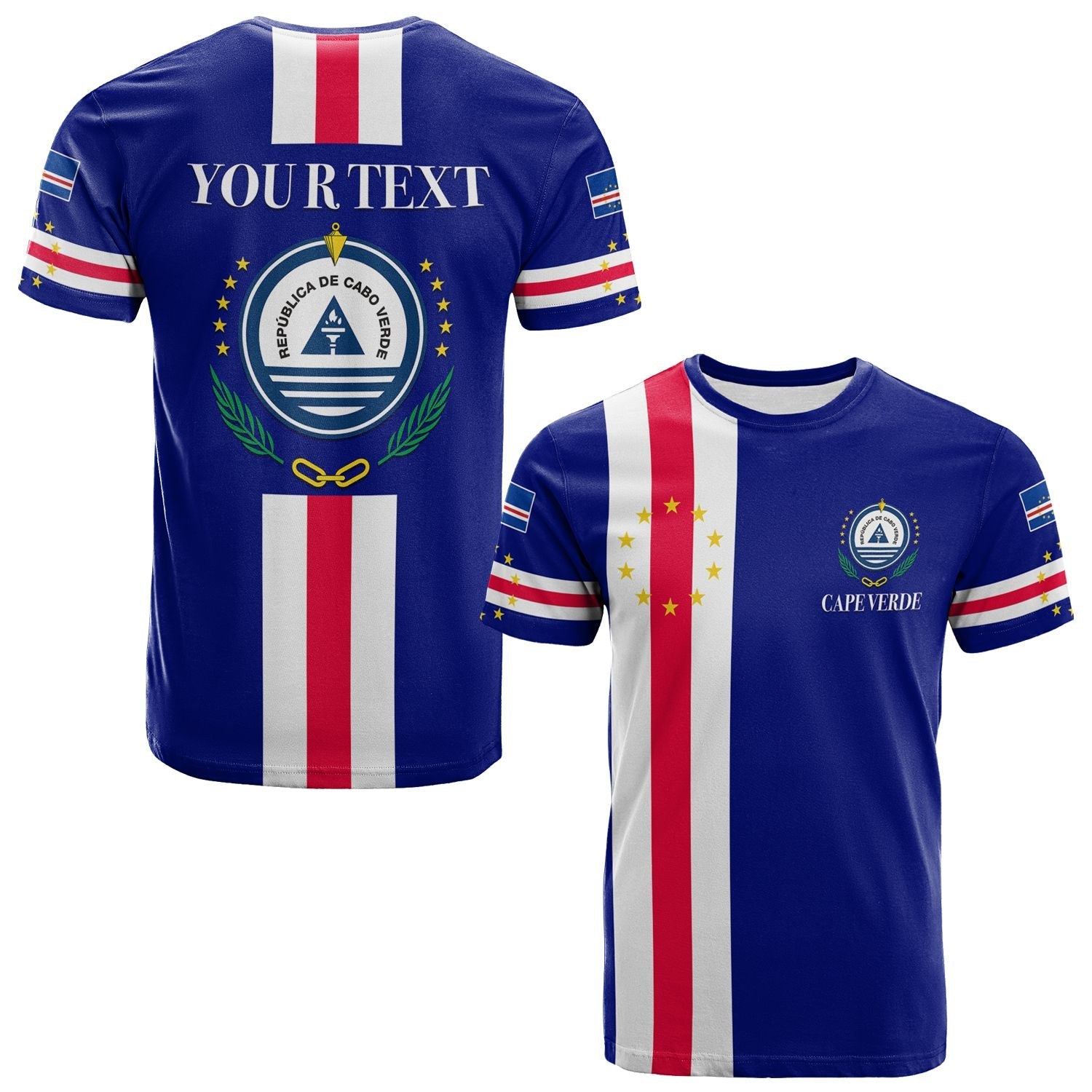 Custom Cape Verde T Shirt Striped LT13 - Wonder Print Shop