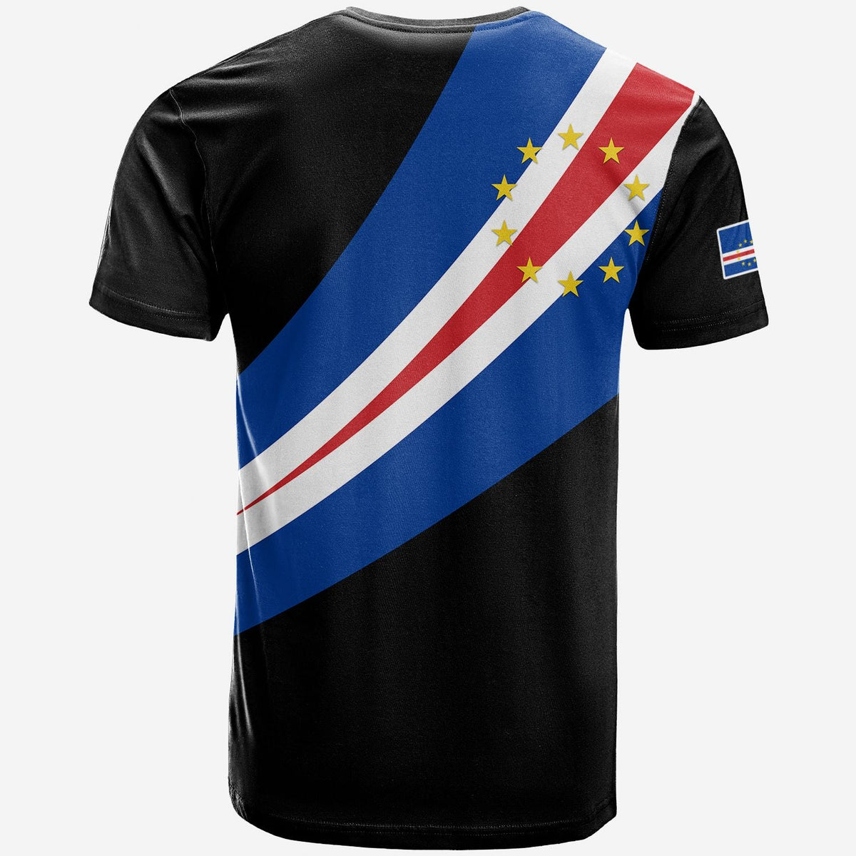Cape Verde T Shirt Flag Version Black LT13 - Wonder Print Shop