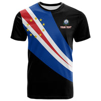 Custom Cape Verde T Shirt Flag Version Black LT13 - Wonder Print Shop