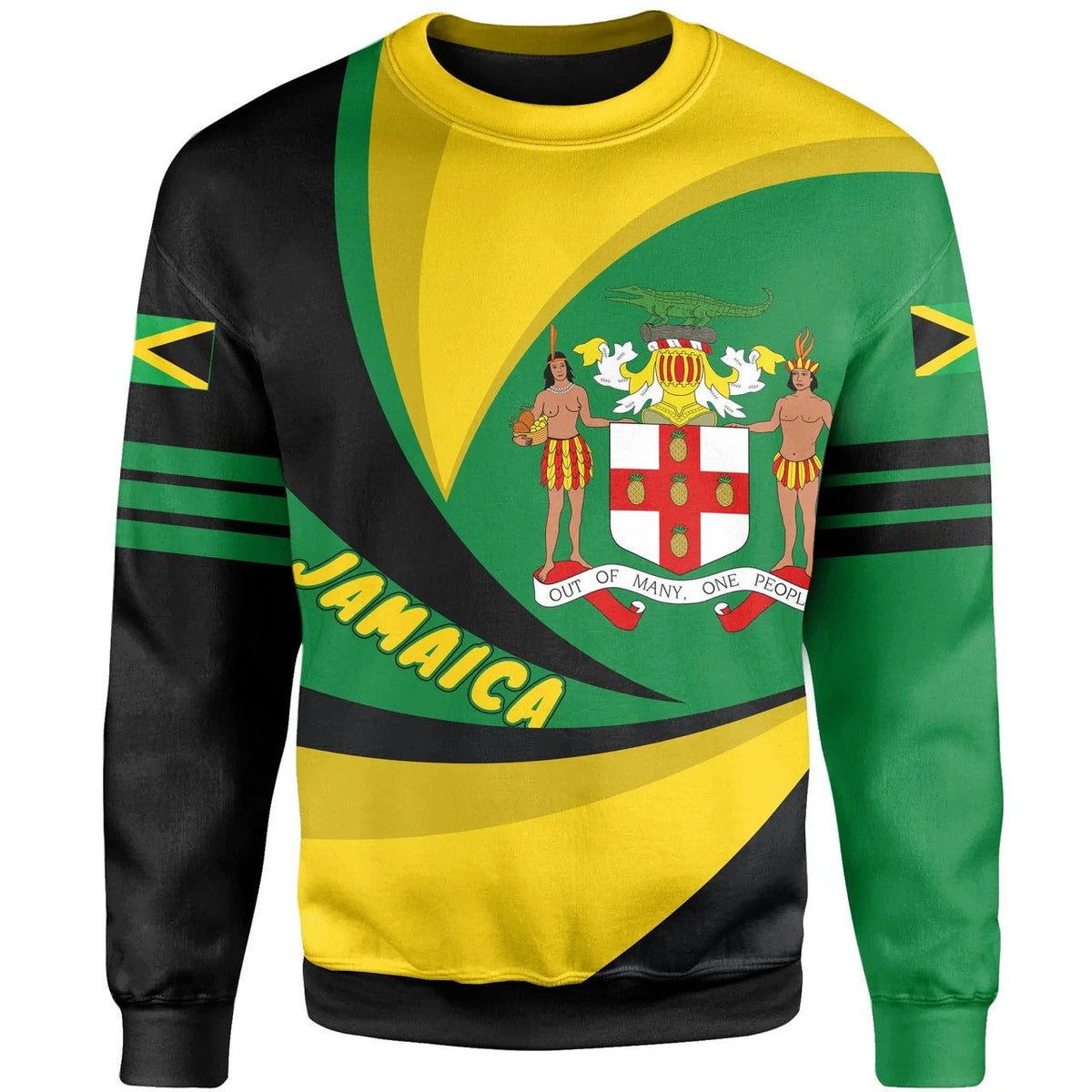 Jamaica Lion Coat Of Arms Sweatshirt - Storm Style LT13 - Wonder Print Shop