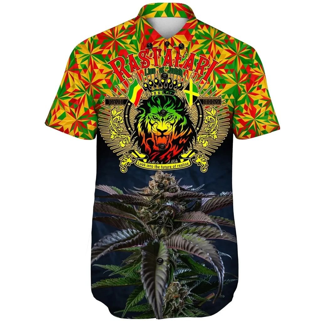 Rastafari Ethiopia Jamaica With Canabis Hawaiian Shirt LT13 - Wonder Print Shop