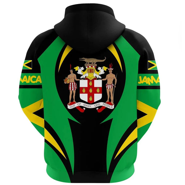 Jamaican Flag Pattern Print Men Women Pullover Hoodie