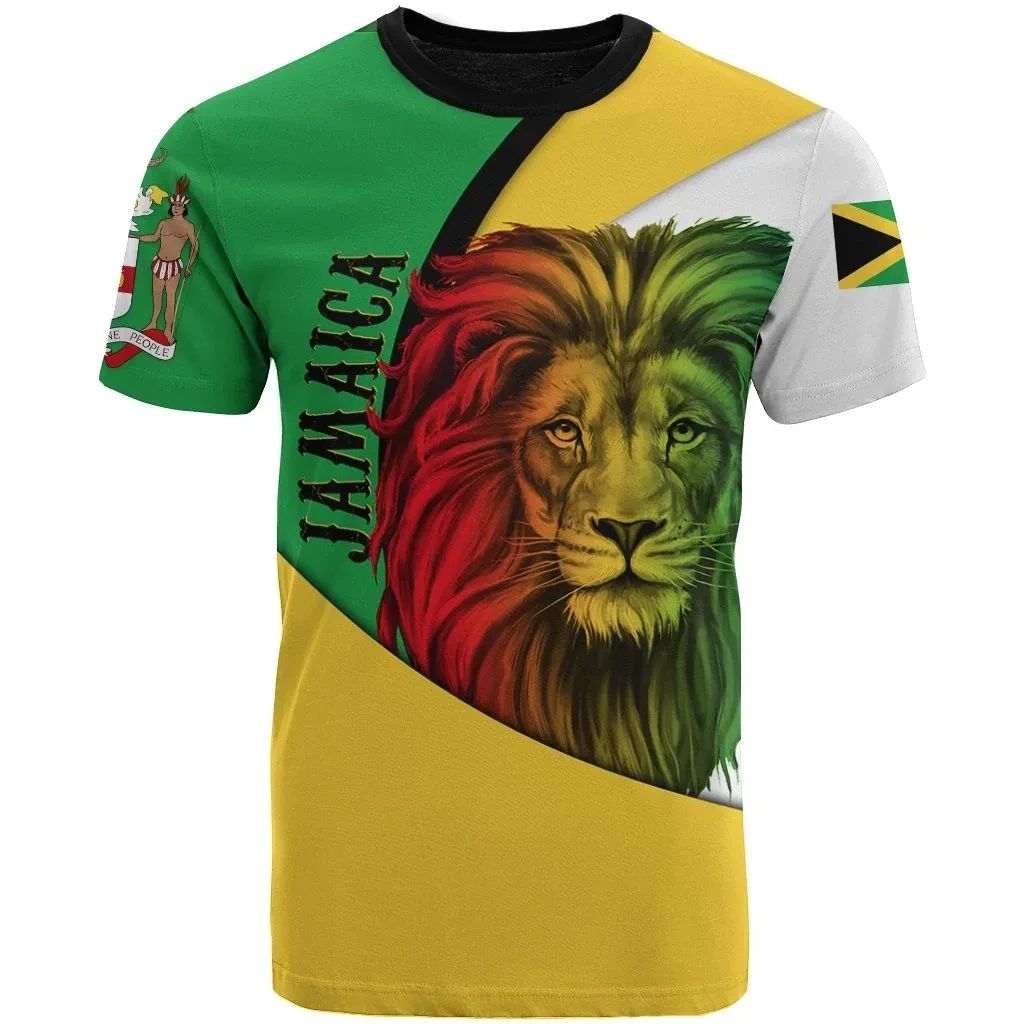 Jamaica T Shirt Lion Coat Of Arm Reggae LT13 - Wonder Print Shop