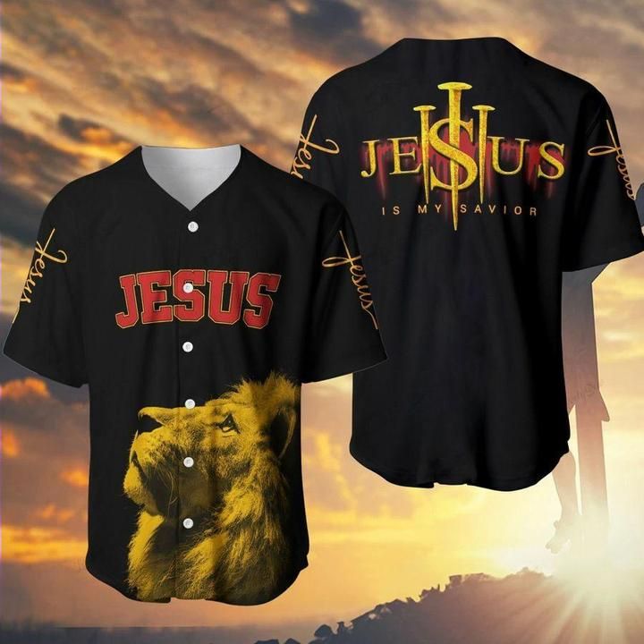 Jesus Is My Savior Lion Baseball Jersey LT13 - Wonder Print Shop