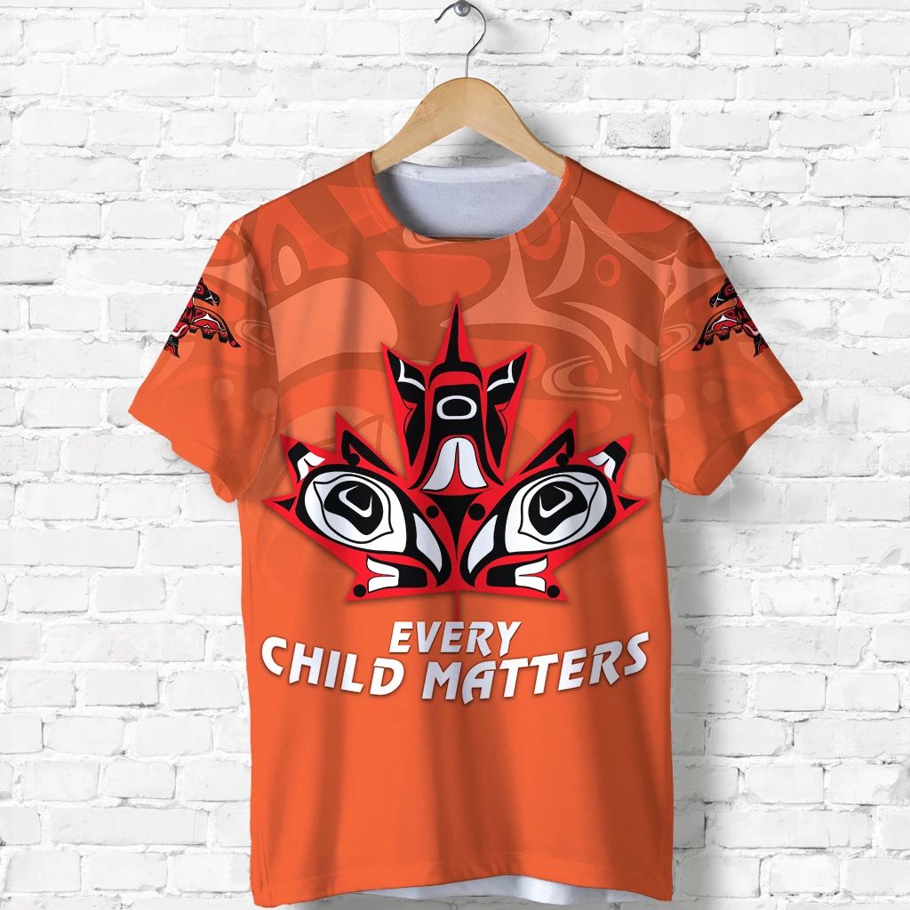 Orange Shirt Day Maple Leaf T Shirt Every Child Matters LT13 - Wonder Print Shop