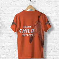 Orange Shirt Day Feathers T Shirt Every Child Matters LT13 - Wonder Print Shop