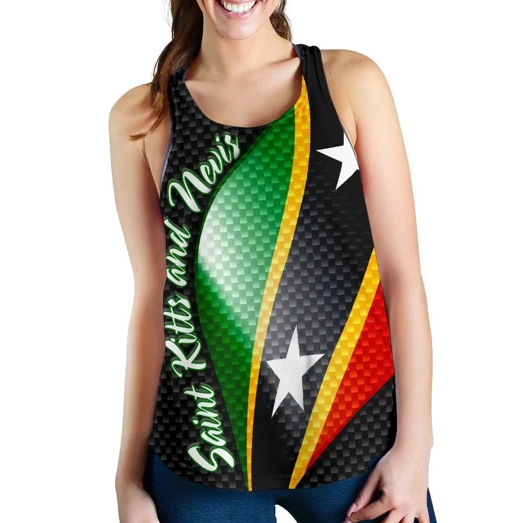 Saint Kitts and Nevis Women Racerback Tank Saint Kitts and Nevis Flag LT13 - Wonder Print Shop
