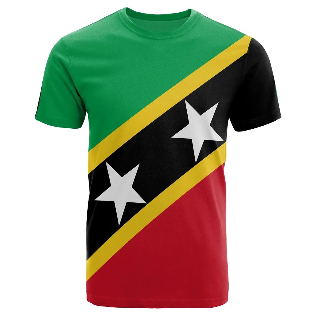 Saint Kitts and Nevis T Shirt Saint Kitts and Nevis Flag Style LT13 - Wonder Print Shop