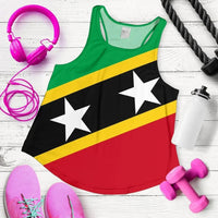Saint Kitts and Nevis Women Racerback Tank Saint Kitts and Nevis Flag Style LT13 - Wonder Print Shop