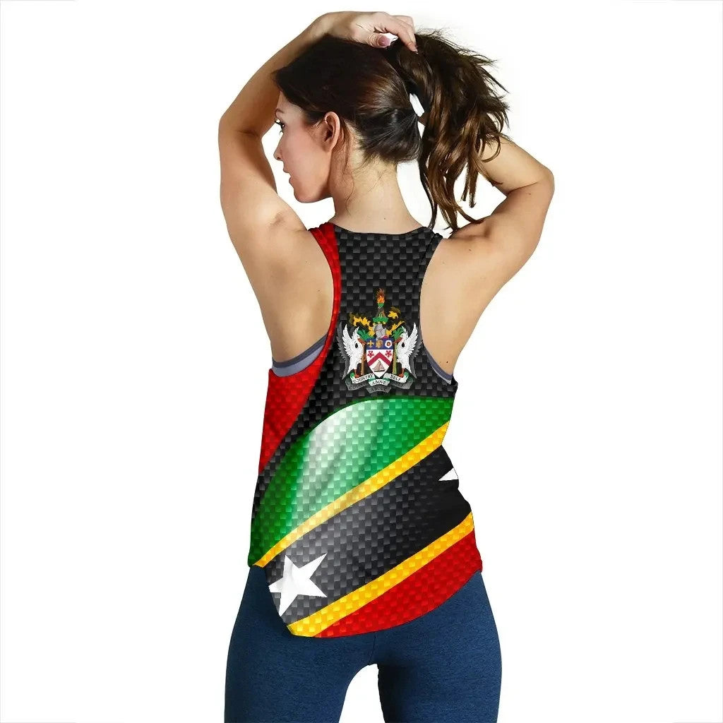 Saint Kitts and Nevis Women Racerback Tank Saint Kitts and Nevis Flag LT13 - Wonder Print Shop