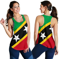 Saint Kitts and Nevis Women Racerback Tank Saint Kitts and Nevis Flag Style LT13 - Wonder Print Shop