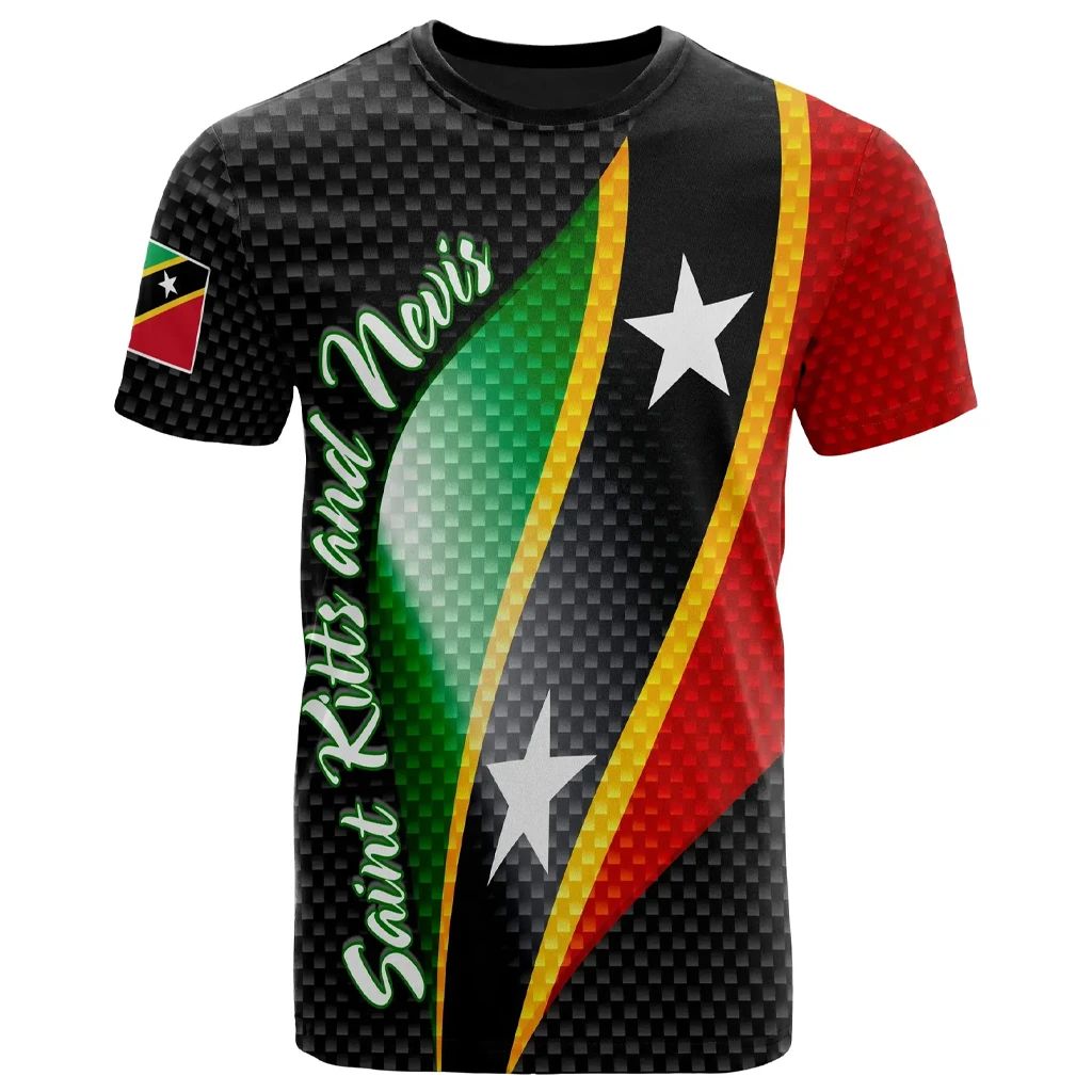 Saint Kitts and Nevis T Shirt Saint Kitts and Nevis Flag LT13 - Wonder Print Shop