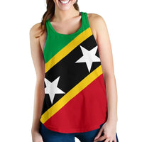 Saint Kitts and Nevis Women Racerback Tank Saint Kitts and Nevis Flag Style LT13 - Wonder Print Shop