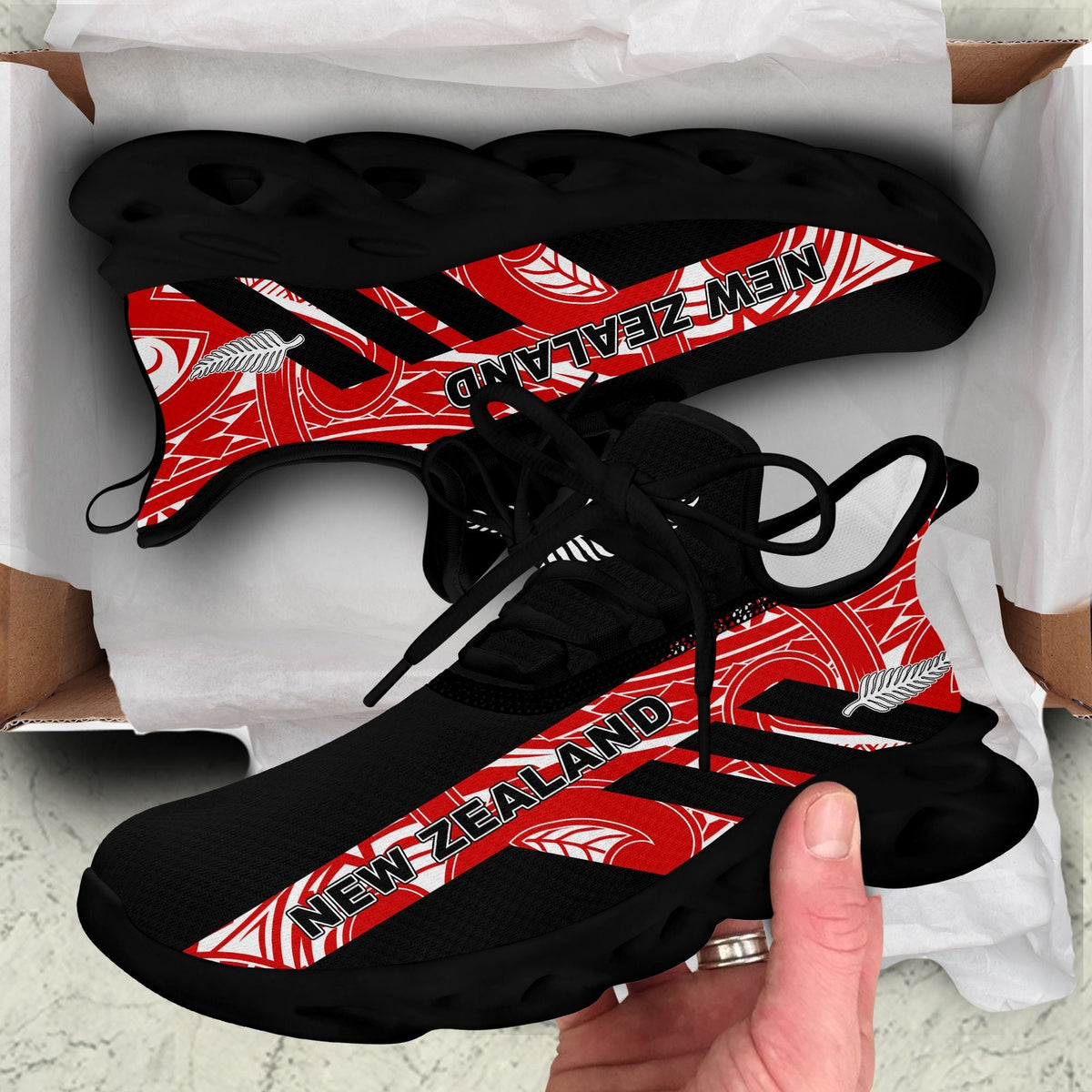 polynesian-footwear-new-zealand-flag-siver-fern-clunky-sneakers-black-and-red