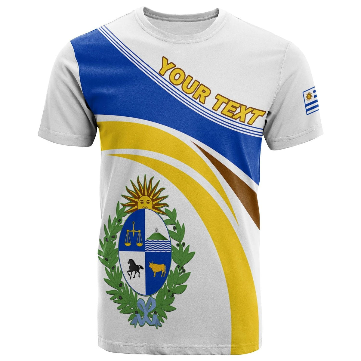 Custom Uruguay T Shirt Coat of Arms LT13 - Wonder Print Shop
