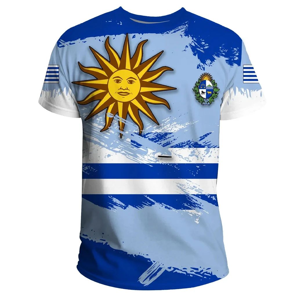 Uruguay T Shirt Flag Brush - Wonder Print Shop