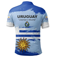 Uruguay Polo Shirt Flag Brush LT13 - Wonder Print Shop