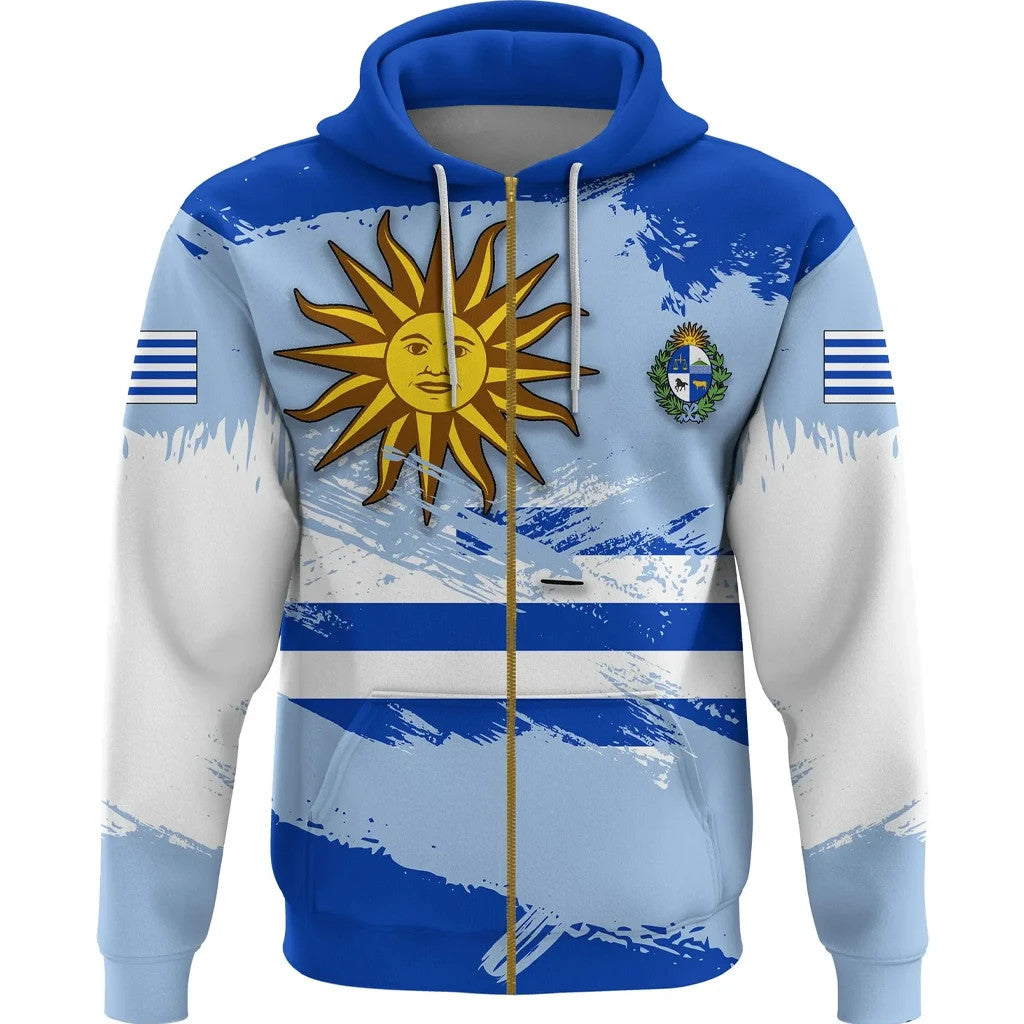 Uruguay Hoodie Flag Brush LT13 - Wonder Print Shop