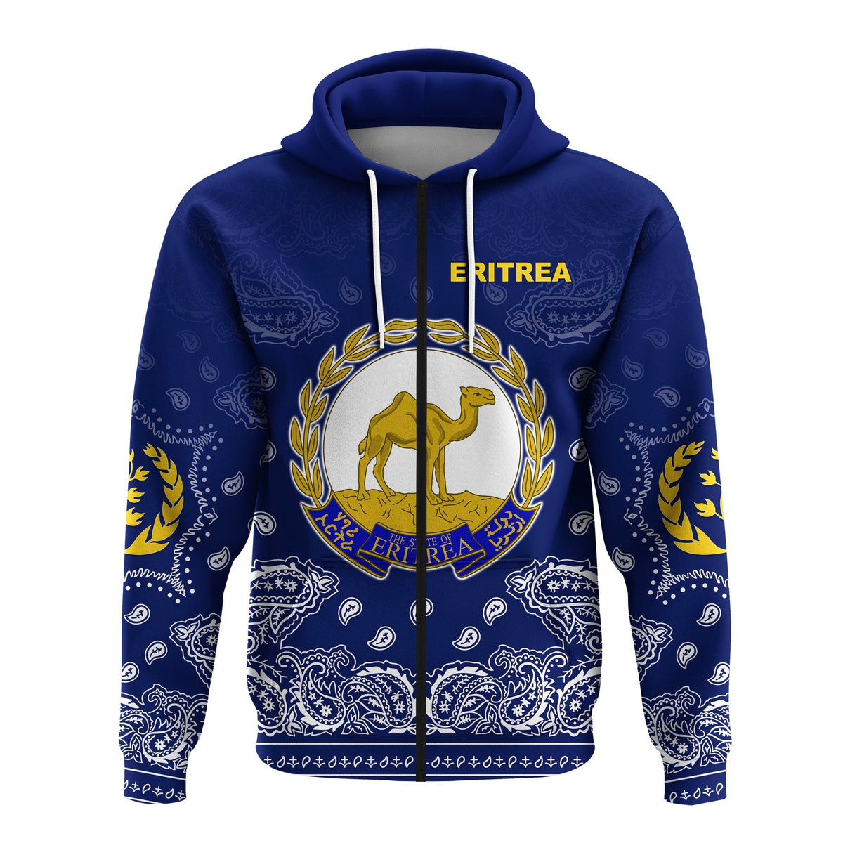 Eritrea Zip Hoodie Mix Pattern Paisley LT13 - Wonder Print Shop