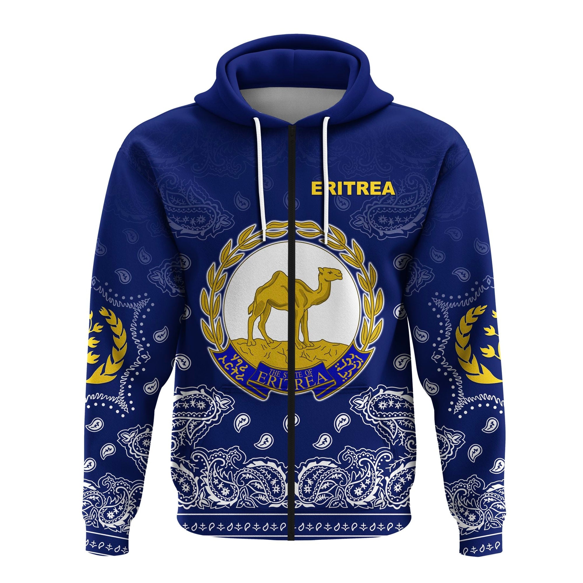 Eritrea Zip Hoodie Mix Pattern Paisley LT13 - Wonder Print Shop