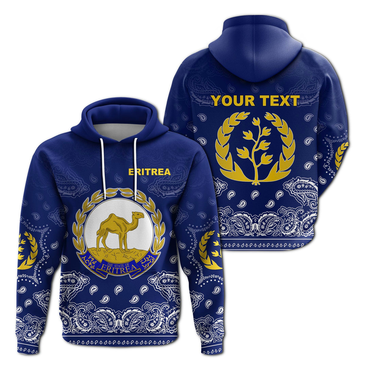 Custom Eritrea Hoodie Mix Pattern Paisley LT13 - Wonder Print Shop