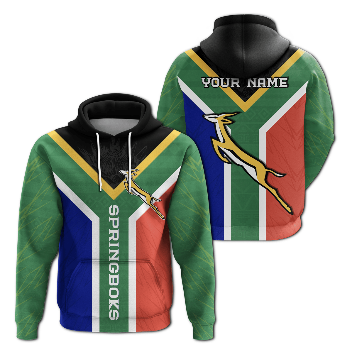 Custom Springboks Passion Hoodie South Africa Rugby LT13 - Wonder Print Shop