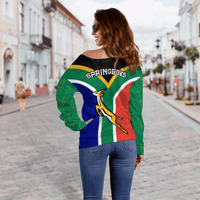 Springboks Passion Off Shoulder Sweater South Africa Rugby LT13 - Wonder Print Shop