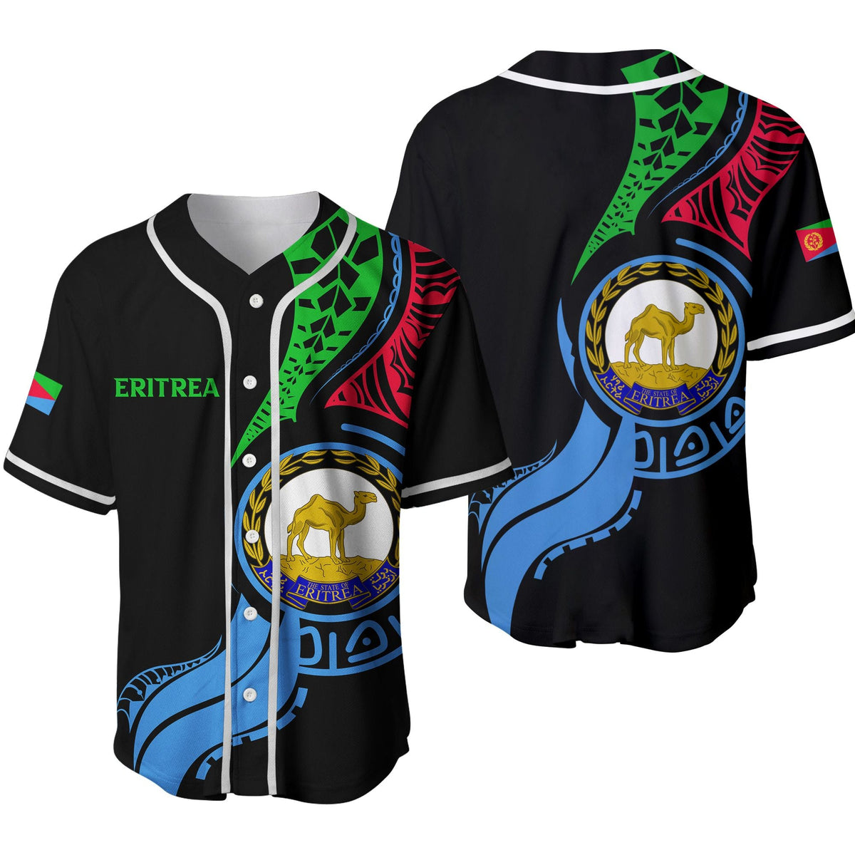 Eritrea Baseball Jersey - Pride Style LT12 - Wonder Print Shop