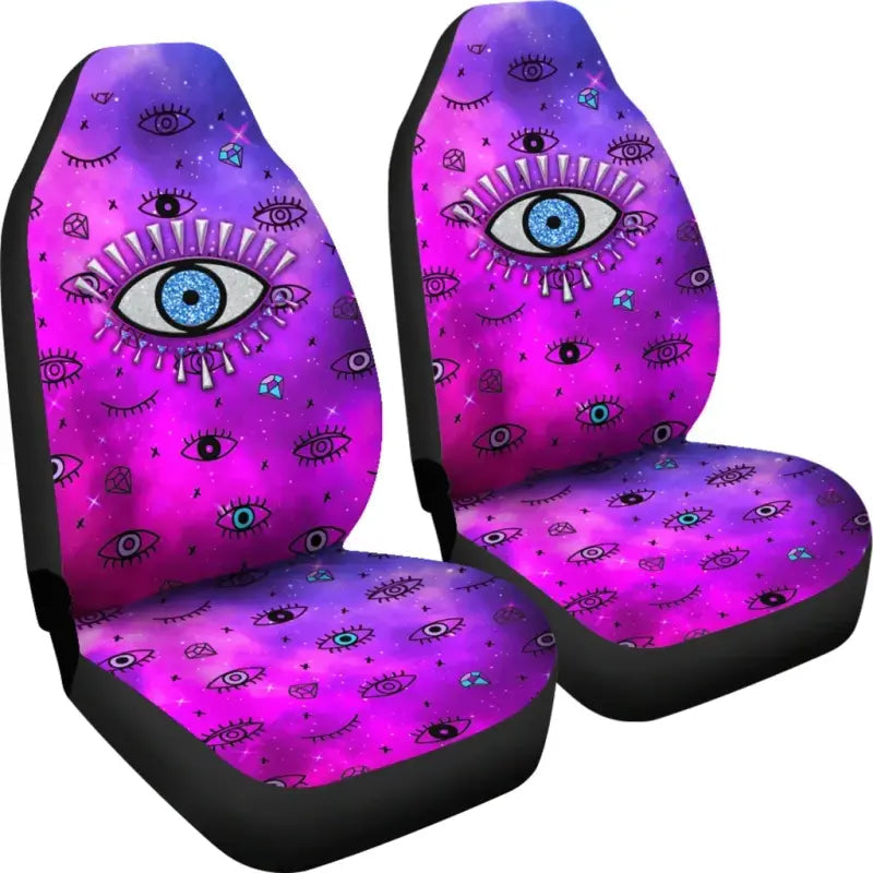 Car Seat Cover - Evil Eye Car Seat Covers Simple Style - Pink LT8 - Wonder Print Shop