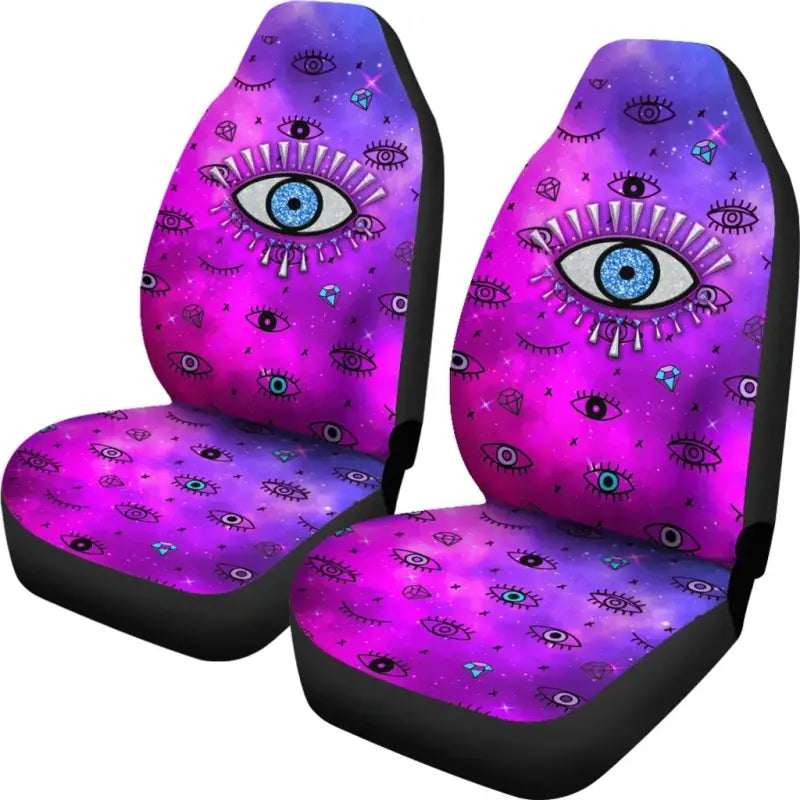 Car Seat Cover - Evil Eye Car Seat Covers Simple Style - Pink LT8 - Wonder Print Shop