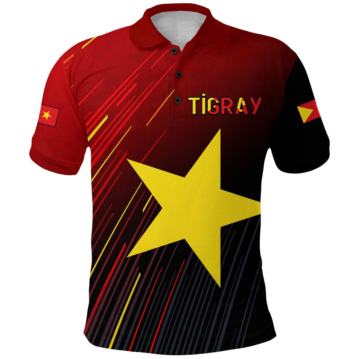 Custom Proud Tigray Polo Shirt African Pattern LT13 - Wonder Print Shop