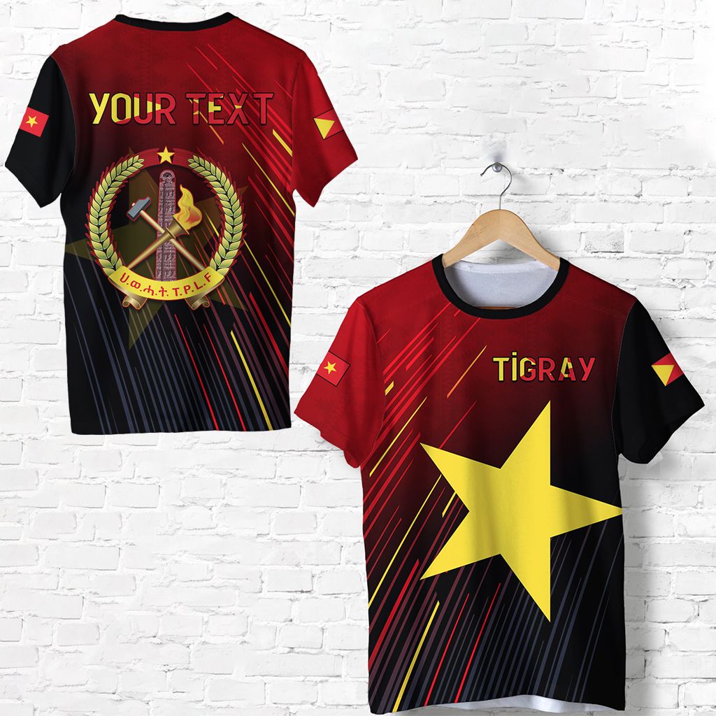 Custom Proud Tigray T Shirt African Pattern LT13 - Wonder Print Shop