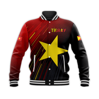 (Custom Personalised) Proud Tigray Baseball Jacket African Pattern LT13 - Wonder Print Shop