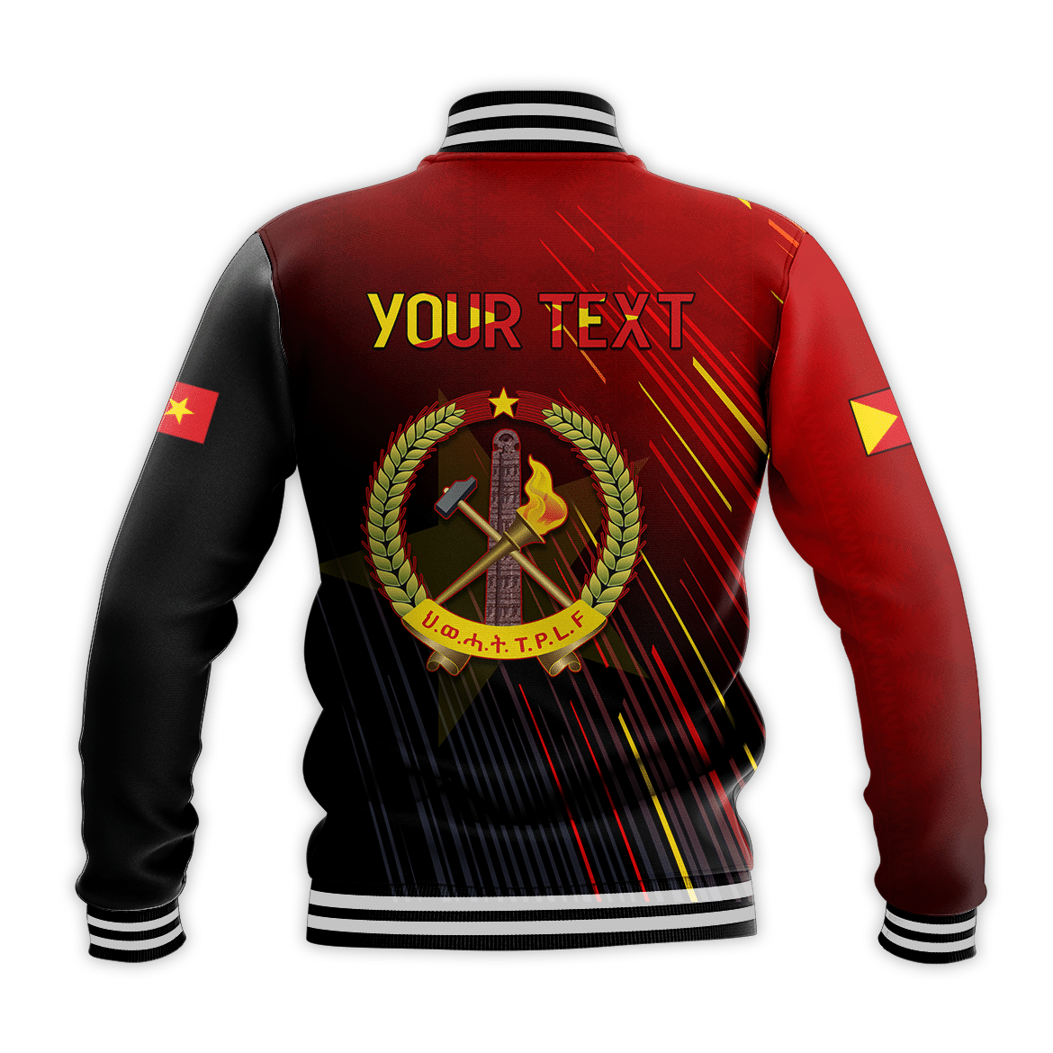 (Custom Personalised) Proud Tigray Baseball Jacket African Pattern LT13 - Wonder Print Shop