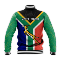 (Custom Personalised) Springboks Passion Baseball Jacket South Africa Rugby LT13 - Wonder Print Shop