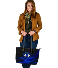 Leather Totes - Evil Eye Large Leather Tote Original Style - Blue LT8 - Wonder Print Shop