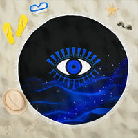 Beach Blanket - Evil Eye Beach Blanket Original Style - Blue LT8 - Wonder Print Shop