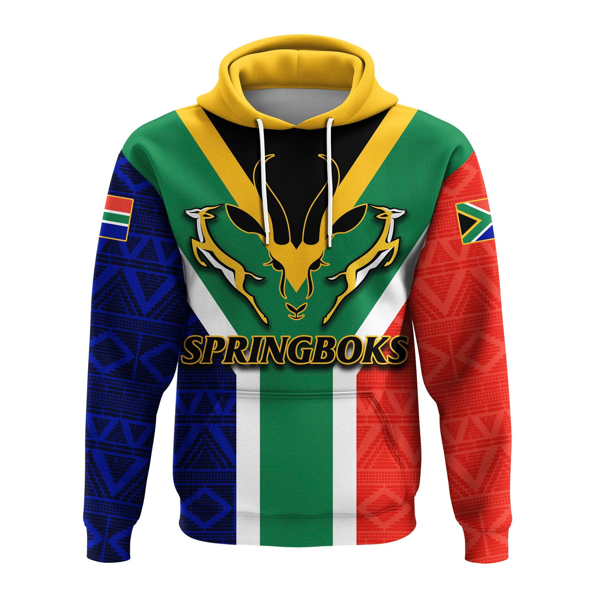 South Africa Springboks Mix African Patterns Hoodie LT20 - Wonder Print Shop
