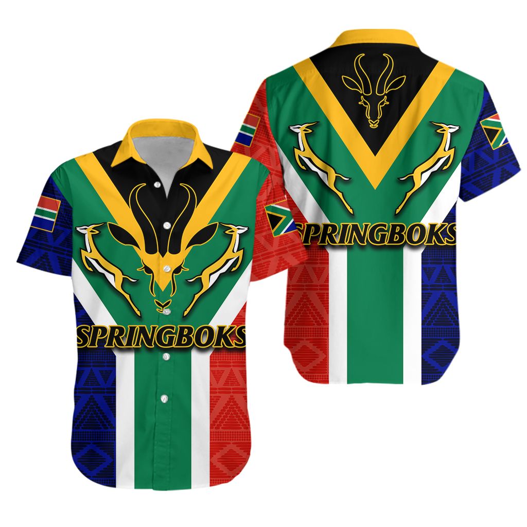 South Africa Springboks Mix African Patterns Hawaiian Shirt LT20 - Wonder Print Shop