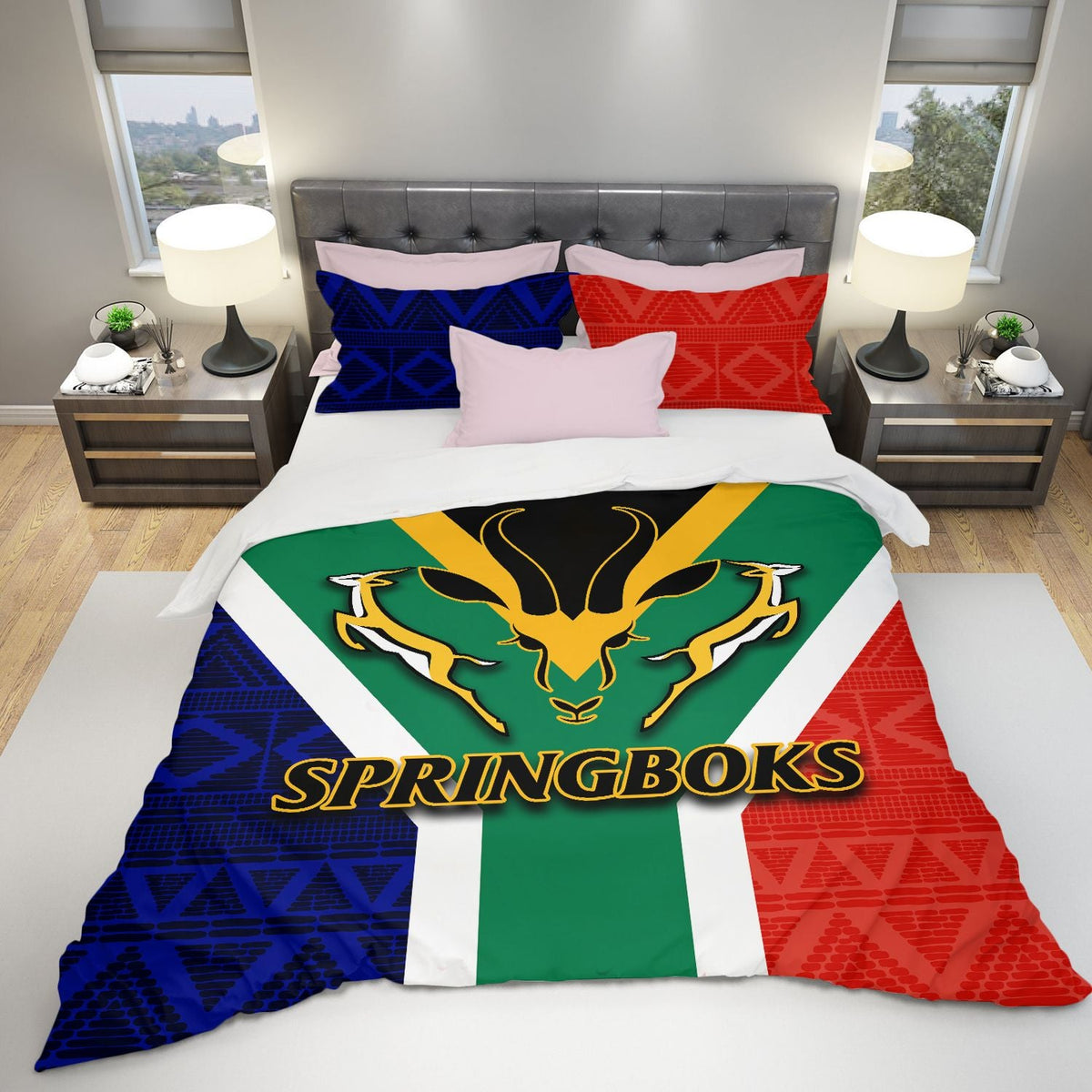 South Africa Spingboks Mix African Patterns Bedding Sets LT20 - Wonder Print Shop
