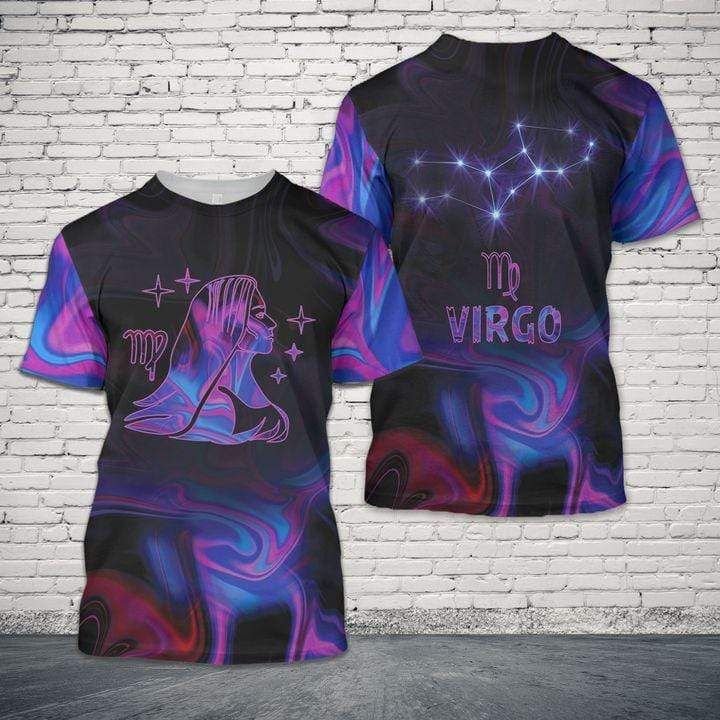 Amazing Virgo T Shirt Horoscope Holographic LT13 - Wonder Print Shop