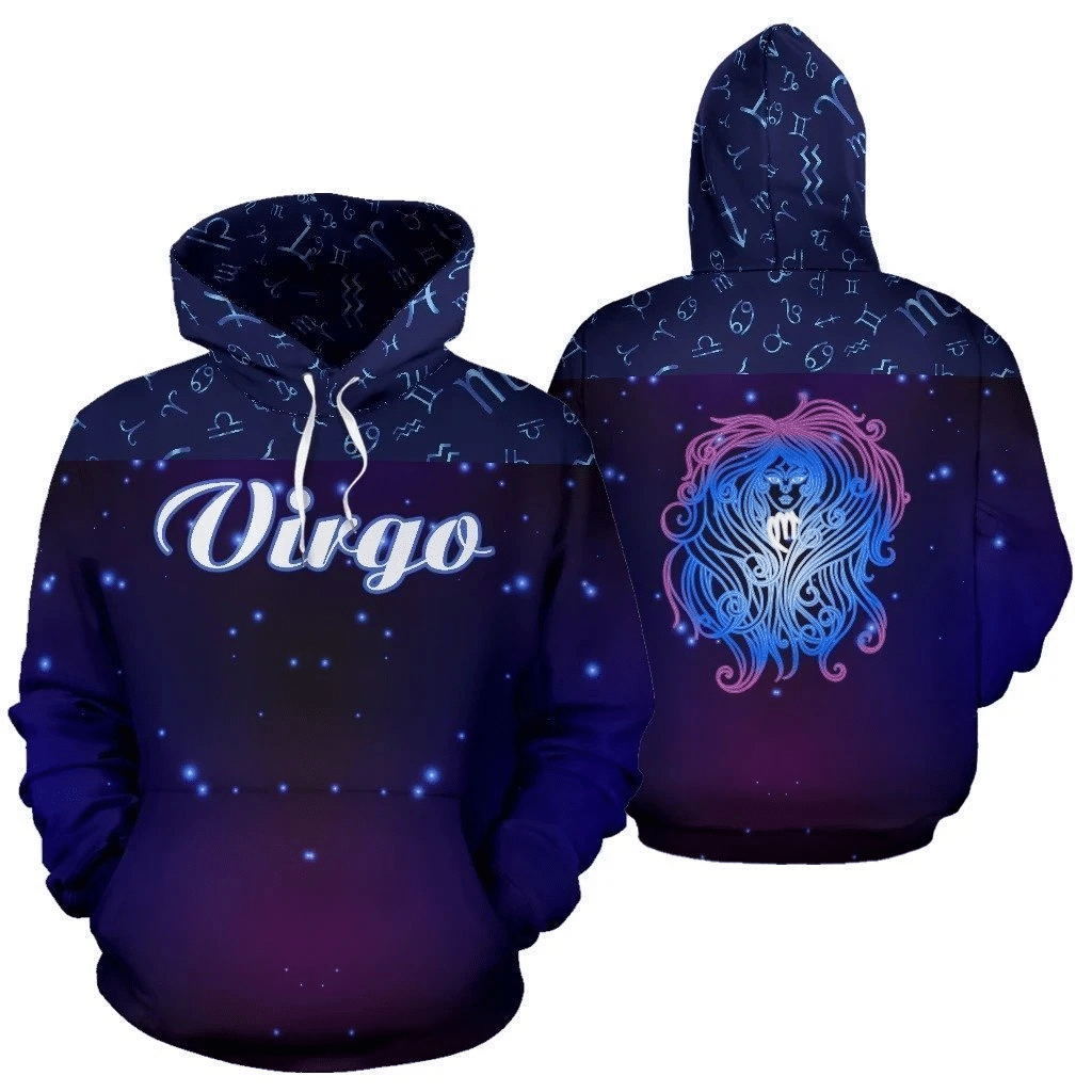 Virgo Zodiac Hoodie Star Sky LT13 - Wonder Print Shop