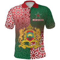 Custom Morocco Polo Shirt Pattern Coat Of Arms LT13 - Wonder Print Shop