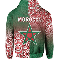 Morocco Pattern Hoodie Coat Of Arms LT13 - Wonder Print Shop