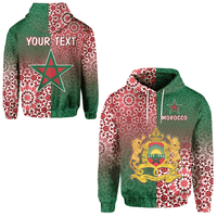 Custom Morocco Pattern Hoodie Coat Of Arms LT13 - Wonder Print Shop