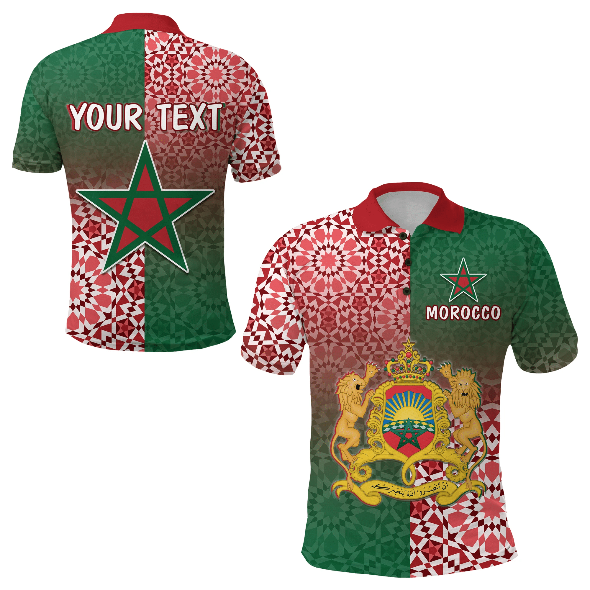 custom-personalised-morocco-pattern-polo-shirt-coat-of-arms