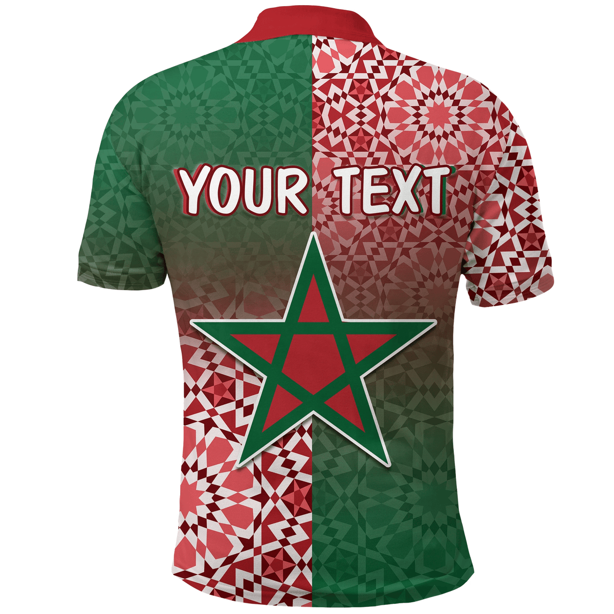 Custom Morocco Polo Shirt Pattern Coat Of Arms LT13 - Wonder Print Shop