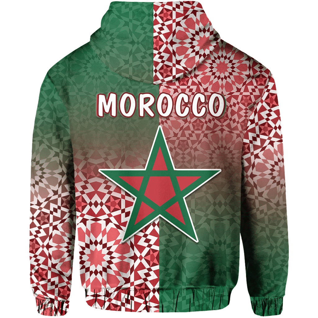Morocco Pattern Zip Hoodie Coat Of Arms LT13 - Wonder Print Shop